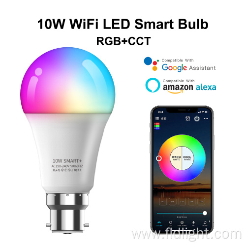 Tuya voice control color changing led bulb